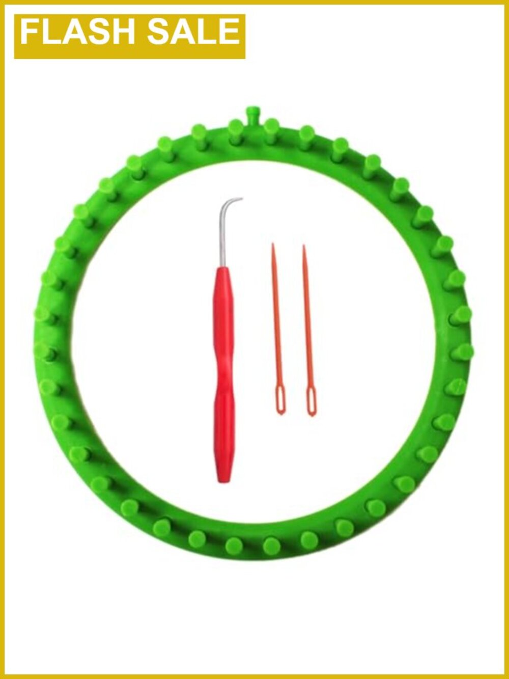 Round Knitting Loom Set 9.5 Inch with 36 Pegs Hook & Needles